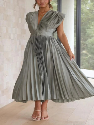 Marcela™ | שמלת צווארון V אלגנטית